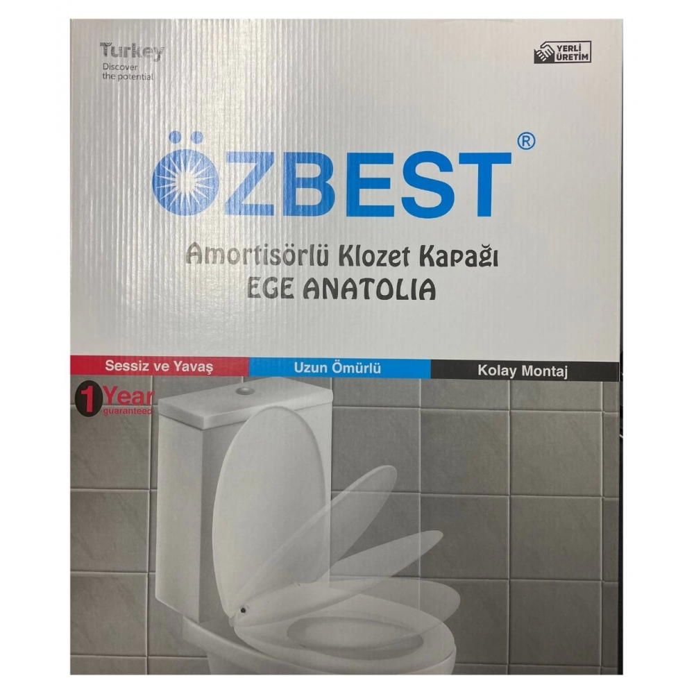 Lüks Yavaş Kapanan Amortisörlü Klozet Kapağı Ses Önleyicili, Kolay Montaj Her modele uyumlu