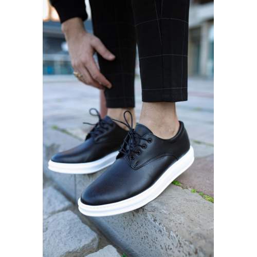 Klasik Erkek Ayakkabı Siyah (Beyaz Taban) Klasik Erkek Ayakkabı Siyah (Beyaz Taban)