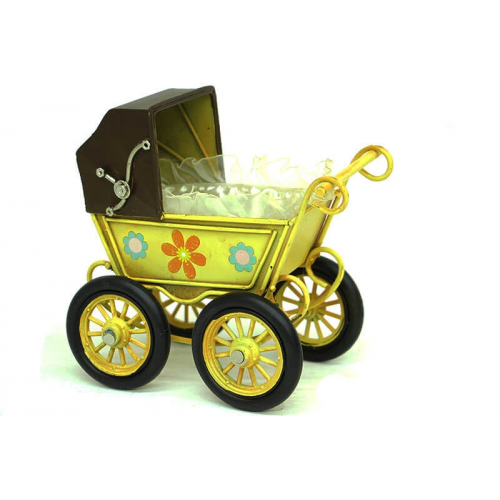 Vintage Tasarım Dekoratif Metal Bebek Arabası Vintage Tasarım Dekoratif Metal Bebek Arabası