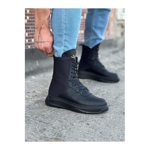 Kömür Cilt Uzun Bağcıklı Bot Kömür Cilt Uzun Bağcıklı Bot