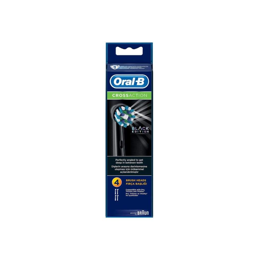 Oral-B Cross Action Black Edition Siyah 3+1 Diş Fırçası Yedek Başlık