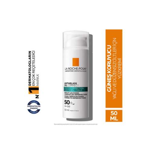 La Roche-Posay SPF50+ Anthelios Oil Correct Yağlı ve Düzensiz Ciltler İçin Yüz 50 ml Güneş Kremi La Roche-Posay SPF50+ Anthelios Oil Correct Yağlı ve Düzensiz Ciltler İçin Yüz 50 ml Güneş Kremi