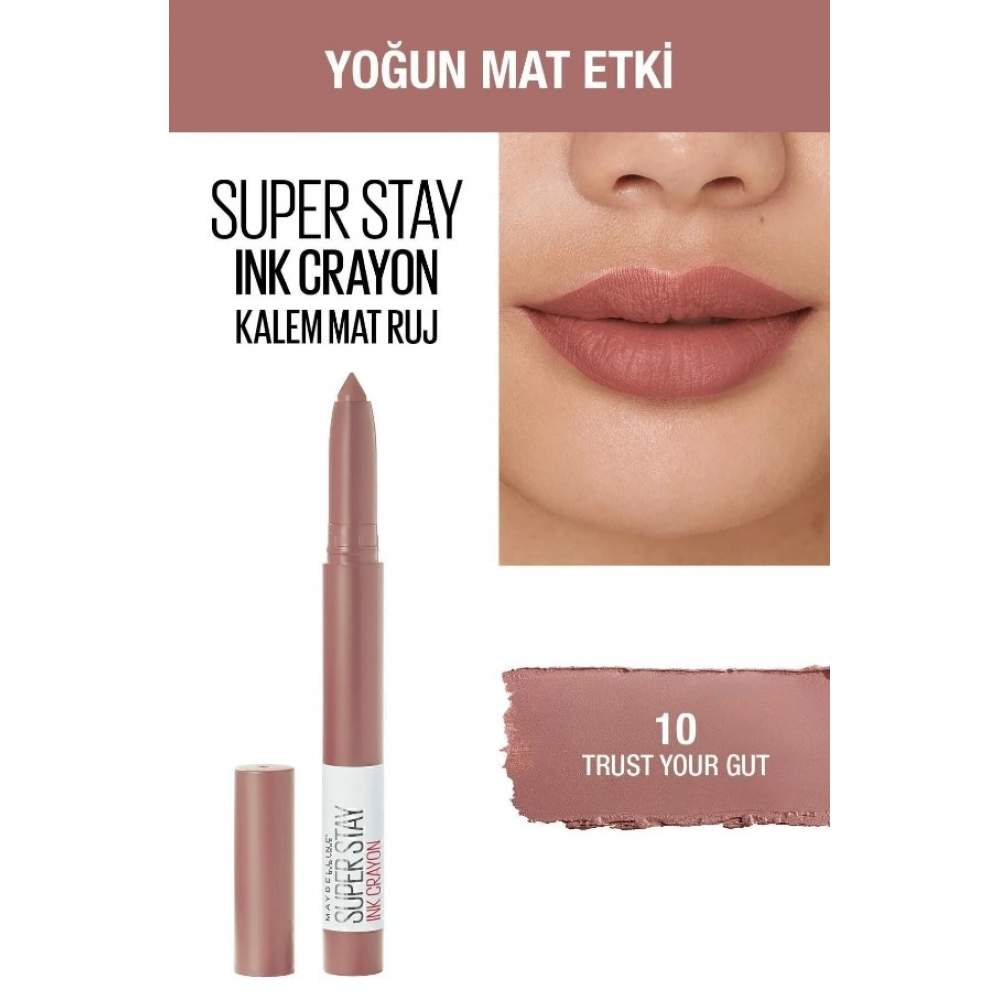 Maybelline Slay with Super Stay Ink Crayon Kalem Mat 10 Trust Your Gut Ruj