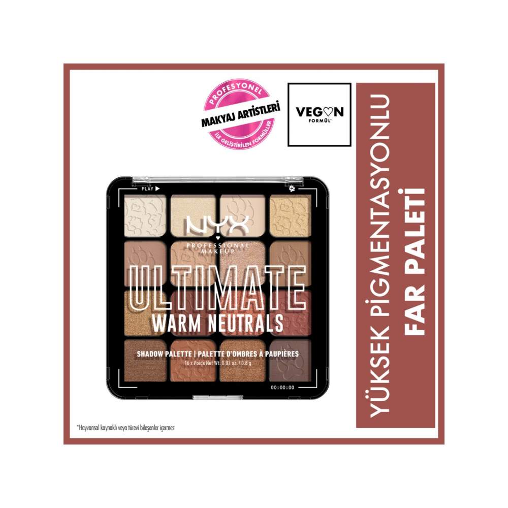 Nyx Professional Makeup Ultimate Shadow Palette Warm Neutrals Göz Farı