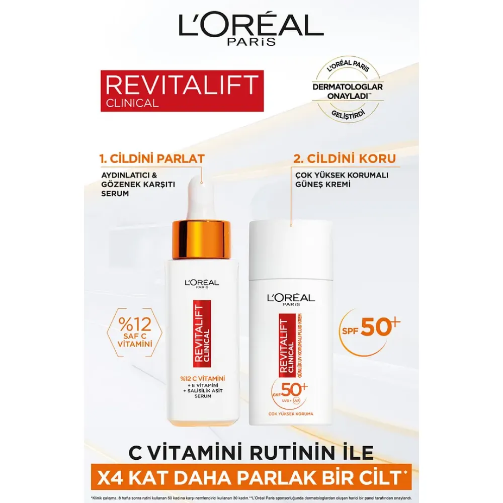 Loreal Paris Revitalift Clinical SPF50+ 50 ml Yüz Güneş Kremi
