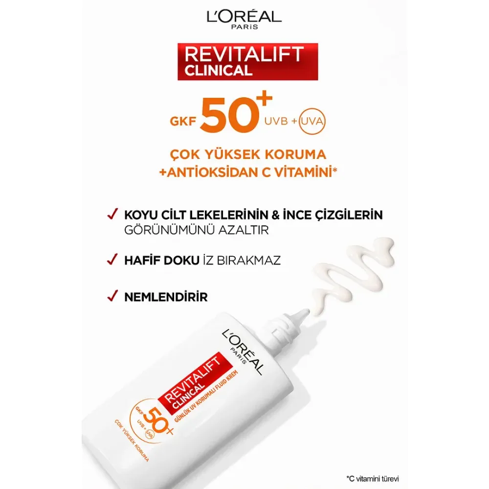 Loreal Paris Revitalift Clinical SPF50+ 50 ml Yüz Güneş Kremi