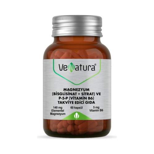 Venatura Magnezyum Bisglisinat Sitrat P-5-P Vitamin B6 60 Kapsül