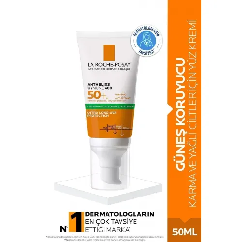 La Roche Posay Anthelios Oil Control Gel Cream Spf50+ Yağlı ve Karma Ciltler İçin Yüz Güneş Kremi 50ml La Roche Posay Anthelios Oil Control Gel Cream Spf50+ Yağlı ve Karma Ciltler İçin Yüz Güneş Kremi 50ml