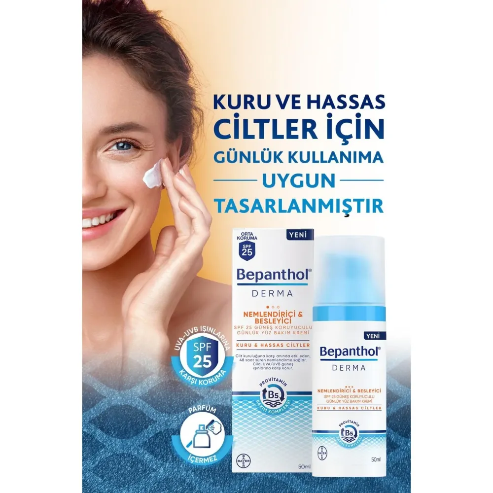 Bepanthol Derma Nemlendirici Besleyici Günlük Yüz Kremi