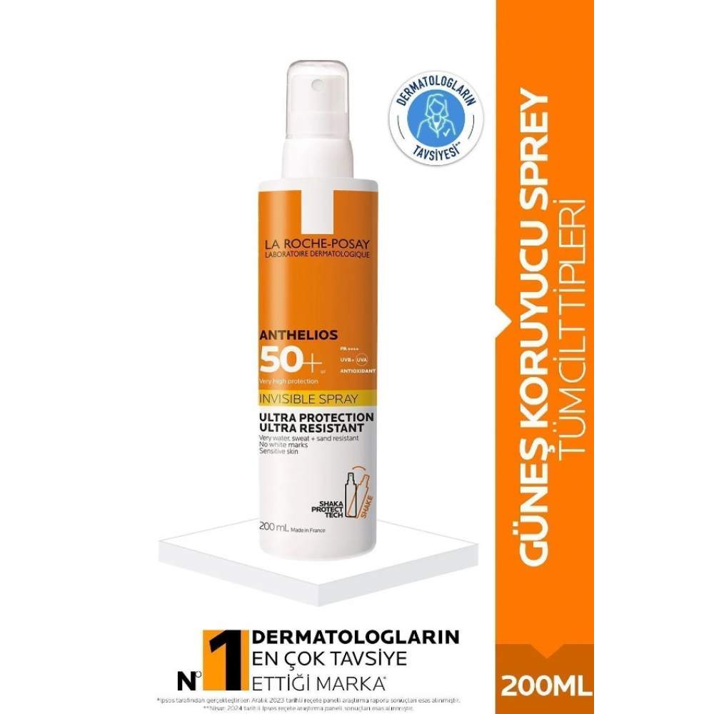 Yüksek Korumalı Anthelios SPF50+ Invisible Süper Vücut Güneş Kremi Spray 200 /ML