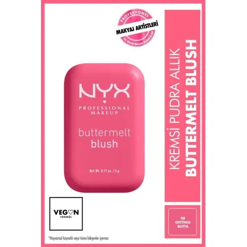 Nyx Professional Makeup Buttermelt Blush 08 Getting Butta Kremsi Pudra Allık Nyx Professional Makeup Buttermelt Blush 08 Getting Butta Kremsi Pudra Allık