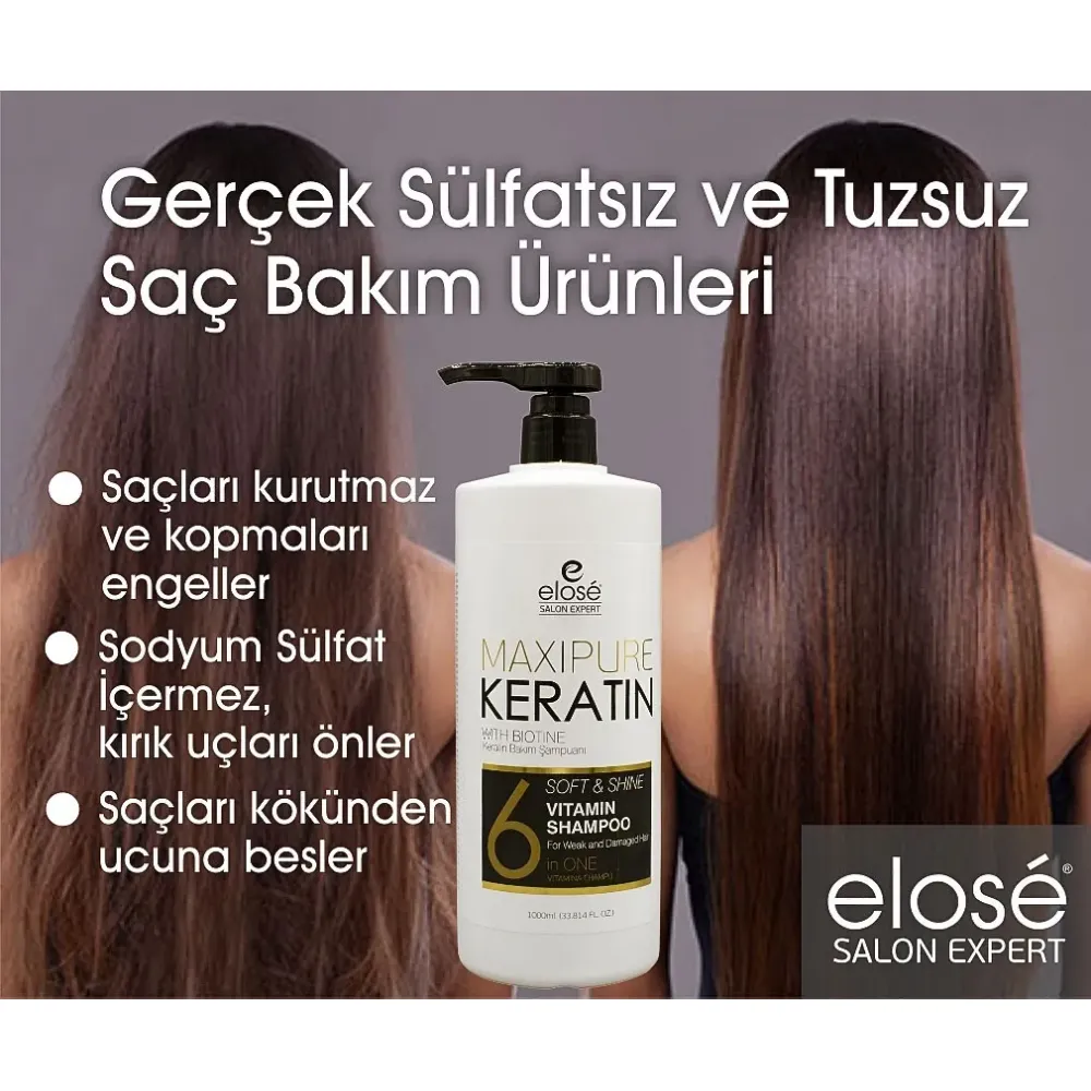 Elose Keratin Tuzsuz Saç Bakım Şampuanı 1000 Ml.