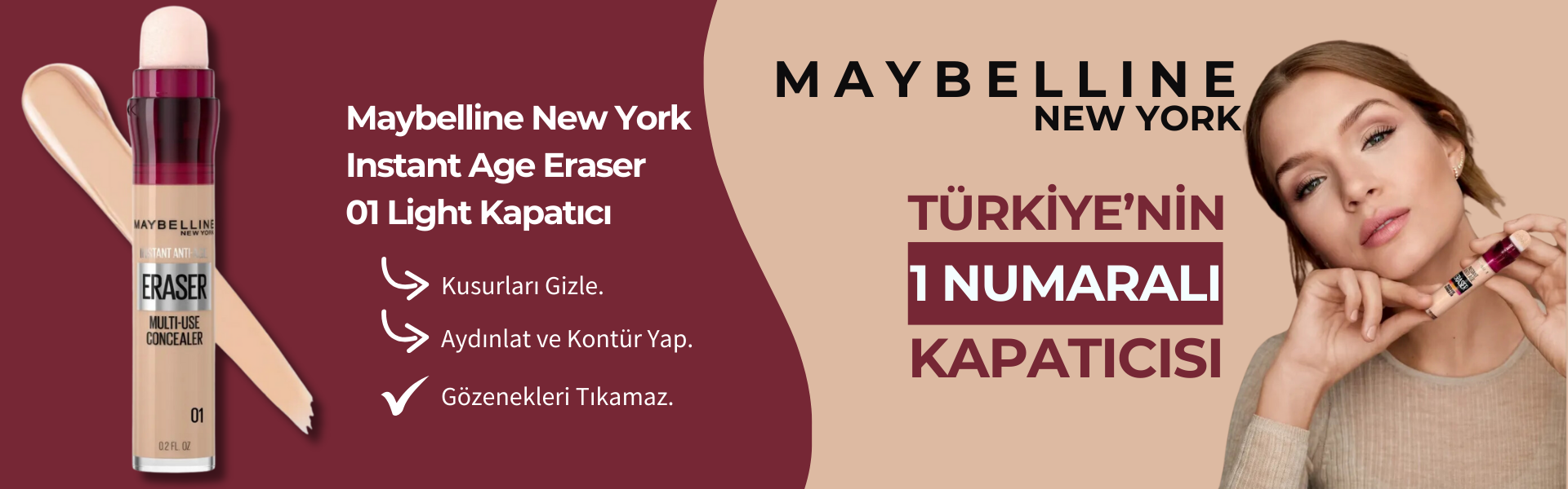 Maybelline New York Instant Anti Age Eraser 01 Light Kapatıcı