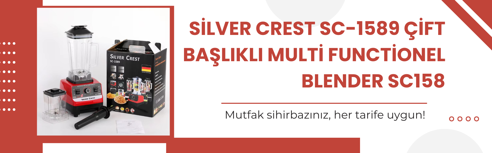 Silver Crest Sc-1589 Çift Başlıklı Multi Fonksiyonel Blender SC158